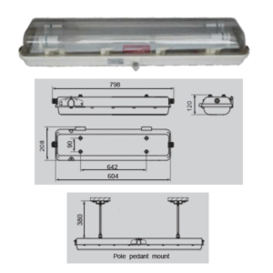 โคมนีออน กันฝุ่น กันระเบิด T8 1 x 18w