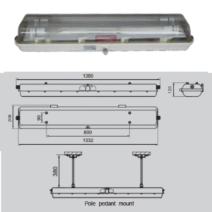 โคมนีออน กันฝุ่น กันระเบิด T8 1 x 36w