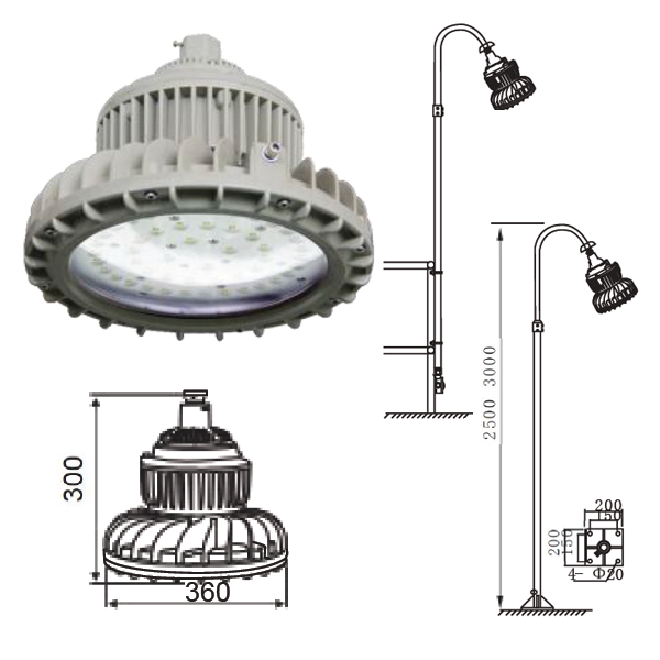 โคมไฟกันระเบิด LED Stanchion