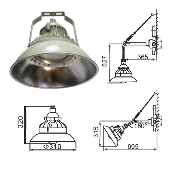 โคมไฟไฮเบย์ กันระเบิด 20w 50w