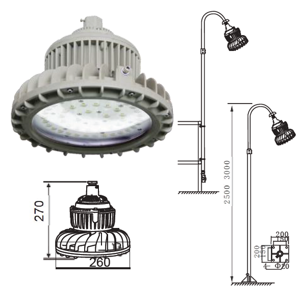 โคมไฟไฮเบย์กันระเบิด LED