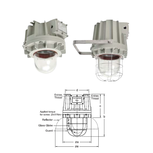 โคมกันระเบิด ขั้วเกลียว E27 E40