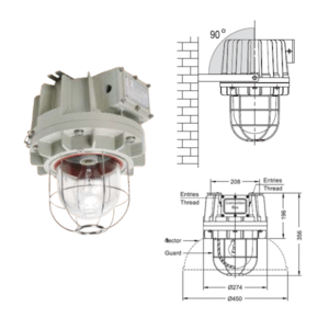 โคมไฟกันระเบิด E27 มีตะแกรง ติดผนัง