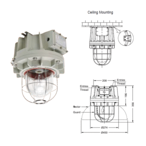 โคมไฟกันระเบิด E27 มีตะแกรง ติดเพดาน