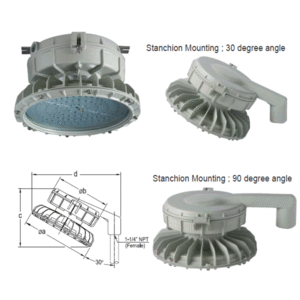 โคมไฮเบย์ LED กันระเบิด ยึดเสา