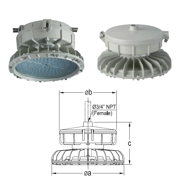 โคมไฮเบย์ LED กันระเบิด แขวนเพดาน